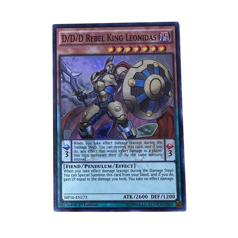 D/D/D Rebel King Leonidas MP16-EN173 1st Edition‎ YuGiOh Card